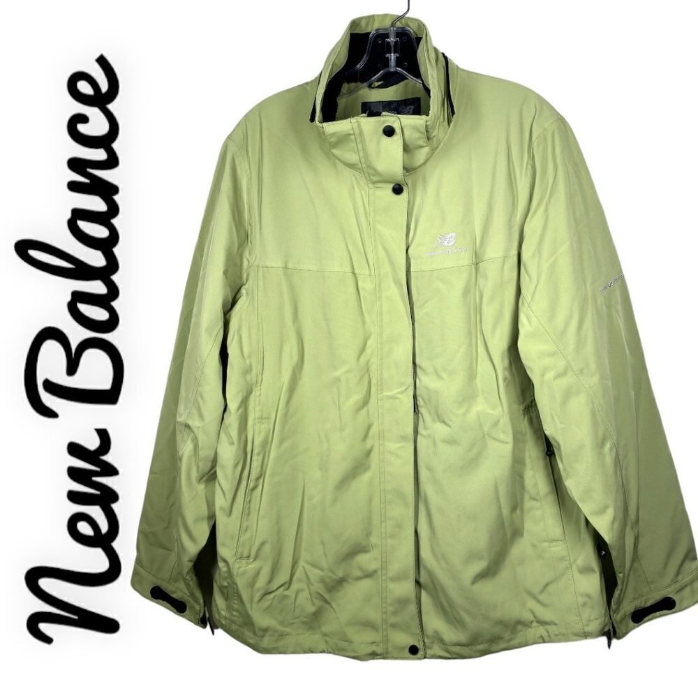 NEW BALANCE Performance Outerwear Rain‎ Jacket in Yellow Green, Size XL